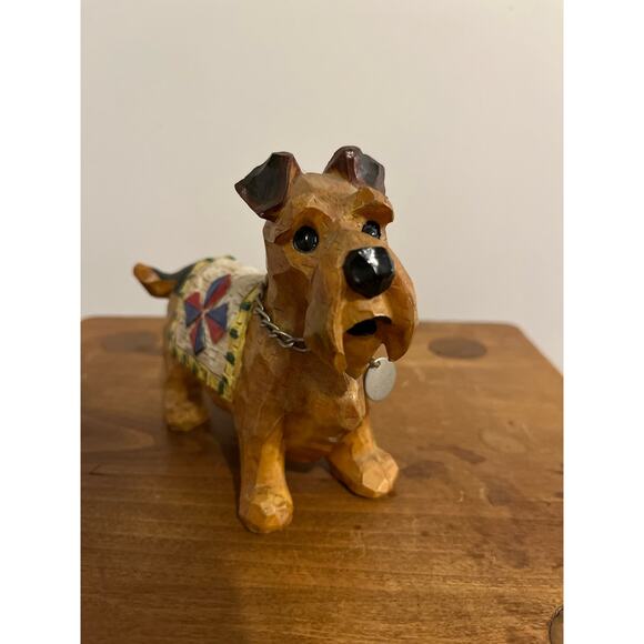 Schnauzer Dog Figurine Vintage
5 3/4 x 4 1/2”with Chain and Blanket - Picture 2 of 5